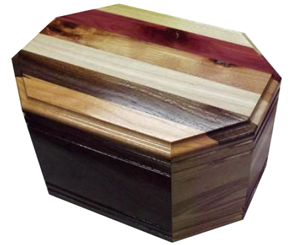 Mixed Wood Amish Made Urn